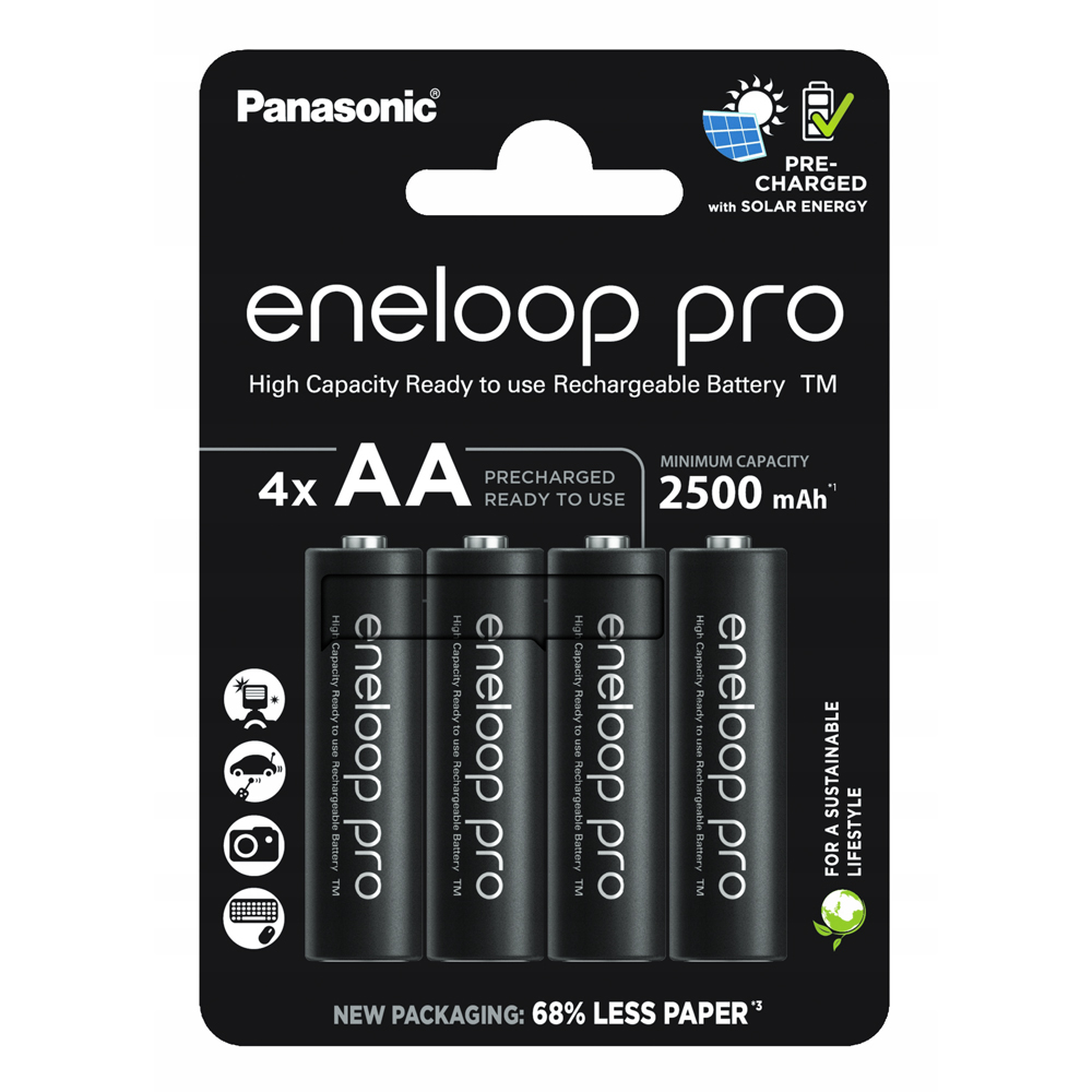 Pilas eneloop pro 4 AA de 2500 mAh - BK-3HCDE-4CP