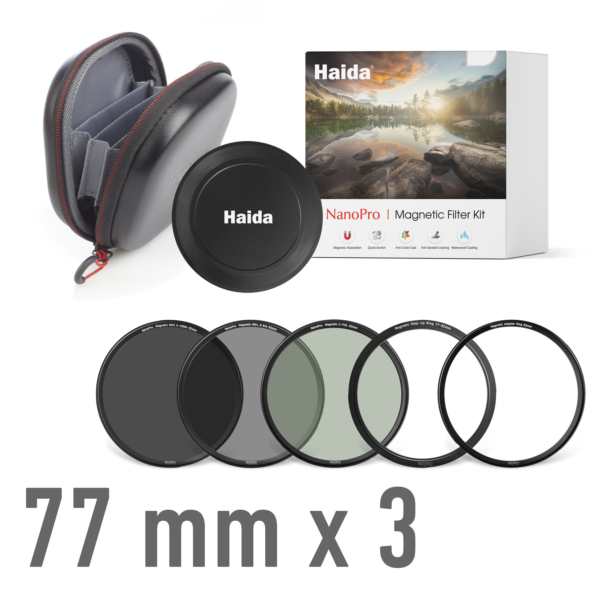 Haida NanoPro filtros magnéticos ND de 6 y 10 pasos y polarizador de 77mm