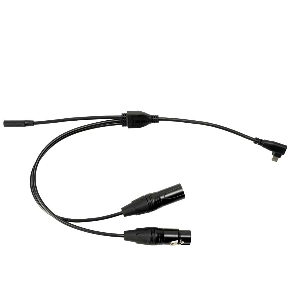Cable adaptador amaran USB-C a DMX con USB-C de entrada