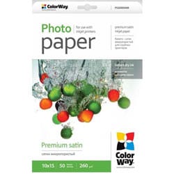 ColorWay papel Premium satinado 10x15 260 gr (50 hojas)
