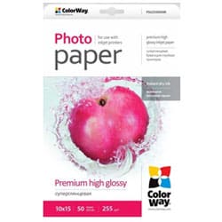 ColorWay Papel Premium 10x15cm alto brillo 255gr (50 hojas)