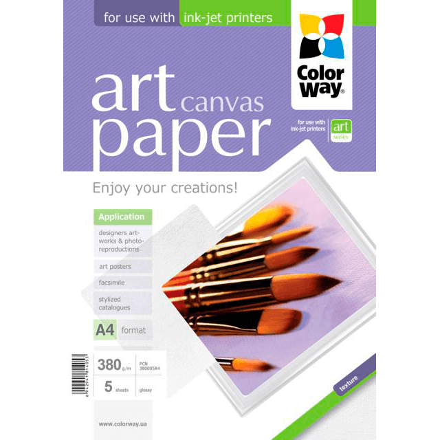 ColorWay papel Art Cotton Canvas A4 380gr (5 hojas)