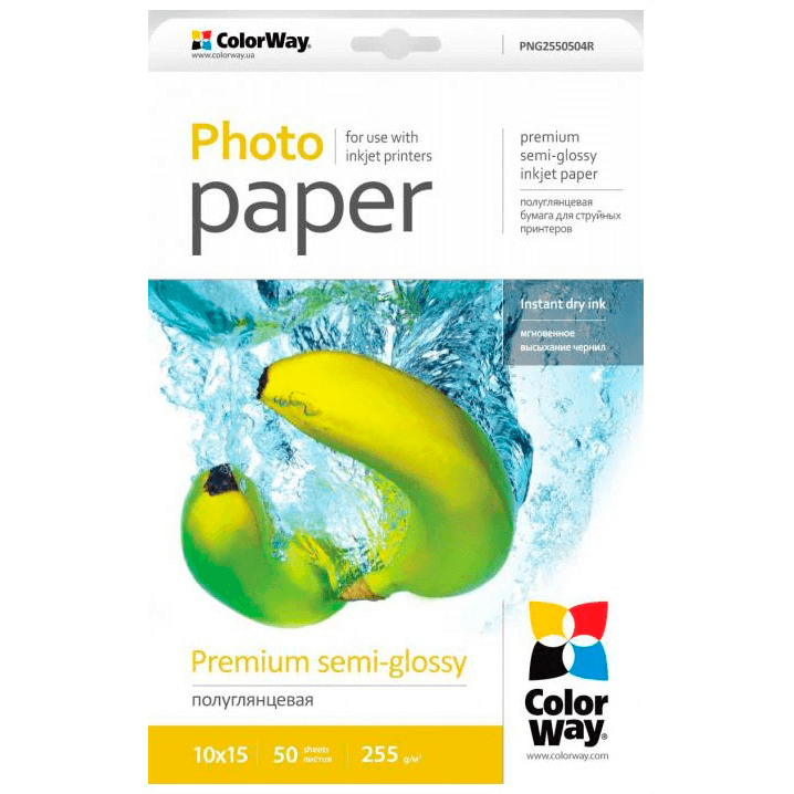 ColorWay Papel fotográfico 10x15cm semi brillo 255gr (50 hojas)