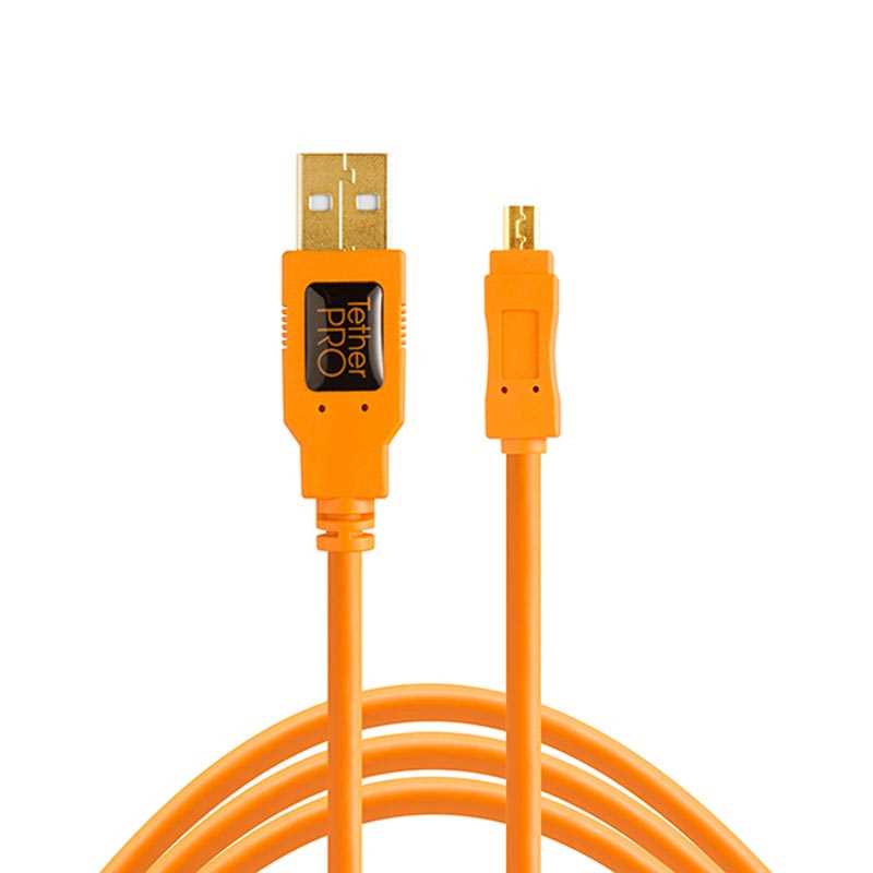 Cable TetherPro USB 2.0 a USB mini-B 8 pin 4,6m naranja