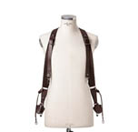 Cross Body - Double Bridle Sideburns Dark Brown Leather