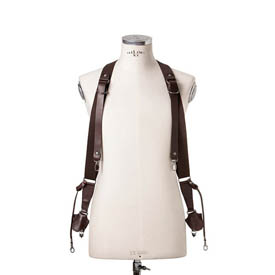 Cross Body - Double Bridle Sideburns Dark Brown Leather