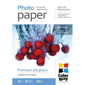 ColorWay Silk papel Premium brillante sedoso A4 260 gr (20 hojas)