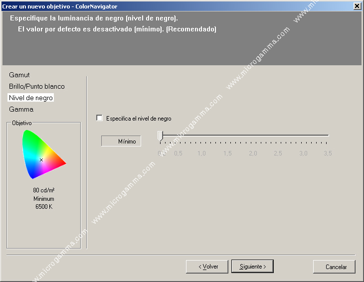 ColorNavigator, menú principal