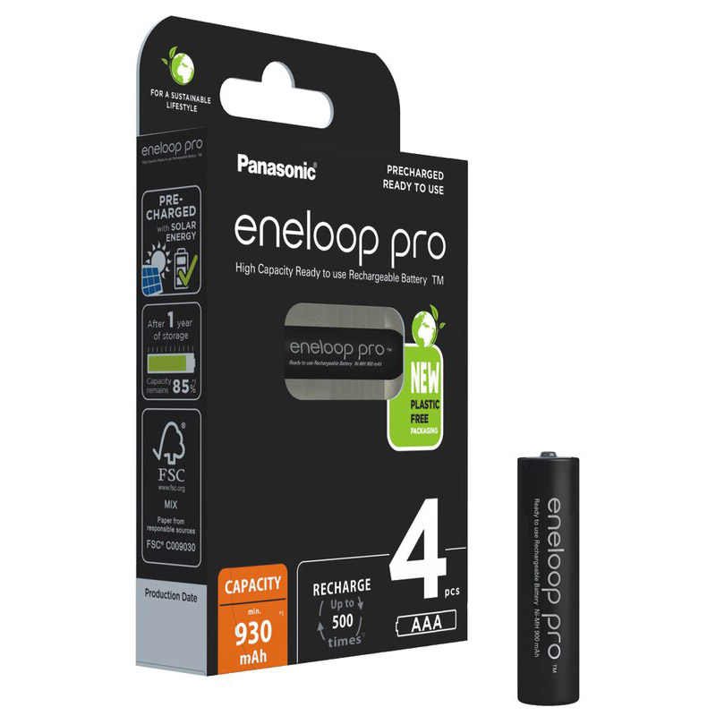 Pilas eneloop Pro 4 AAA 930 mAh BK-4HCDE/4BE (pequeñas)