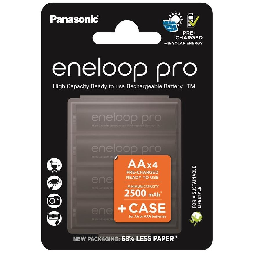 Pilas eneloop pro 4 AA de 2500 mAh - BK-3HCDE-4CP