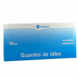 Guantes de vinilo, color azul, sin polvo, medida grande (100 u.)